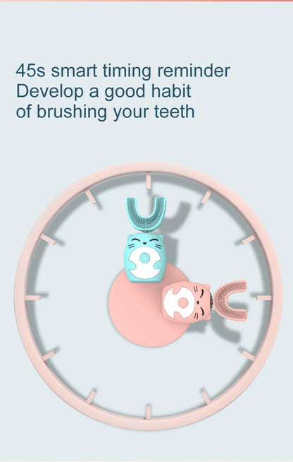 Sonic Electric Toothbrush Kids U-shaped Smart 360 Degrees Ultrasonic Tooth Brush Teeth Whitening For Children IPX7 Waterproof Good Vibrations