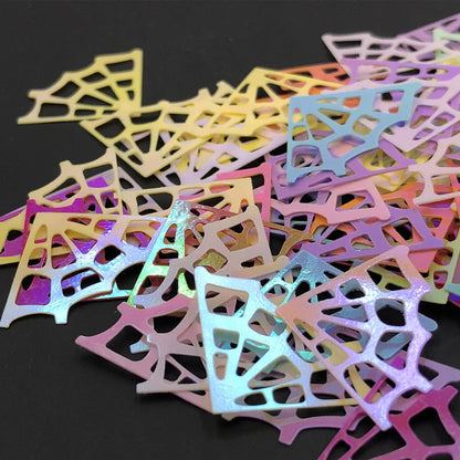 100Pcs/Lot Halloween Spider Web PVC Sequins Holiday Party Decoration Handmade DIY Sewing/Wedding/Coat Hat Accessories Good Vibrations