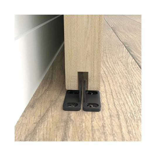 Wholesale Black Adjustable Carbon Steel Stay Roller Hardware Furniture Hardware Floor Guide Barn Door Guide for Bottom Good Vibrations