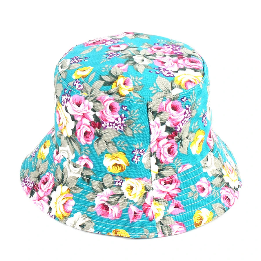 22 Colors Printed Bucket Hat Unisex Ins Trend Flat Top Outdoor Fisherman Hats Men Sunshade Caps Summer Travel Sun Cap Wholesale Good Vibrations
