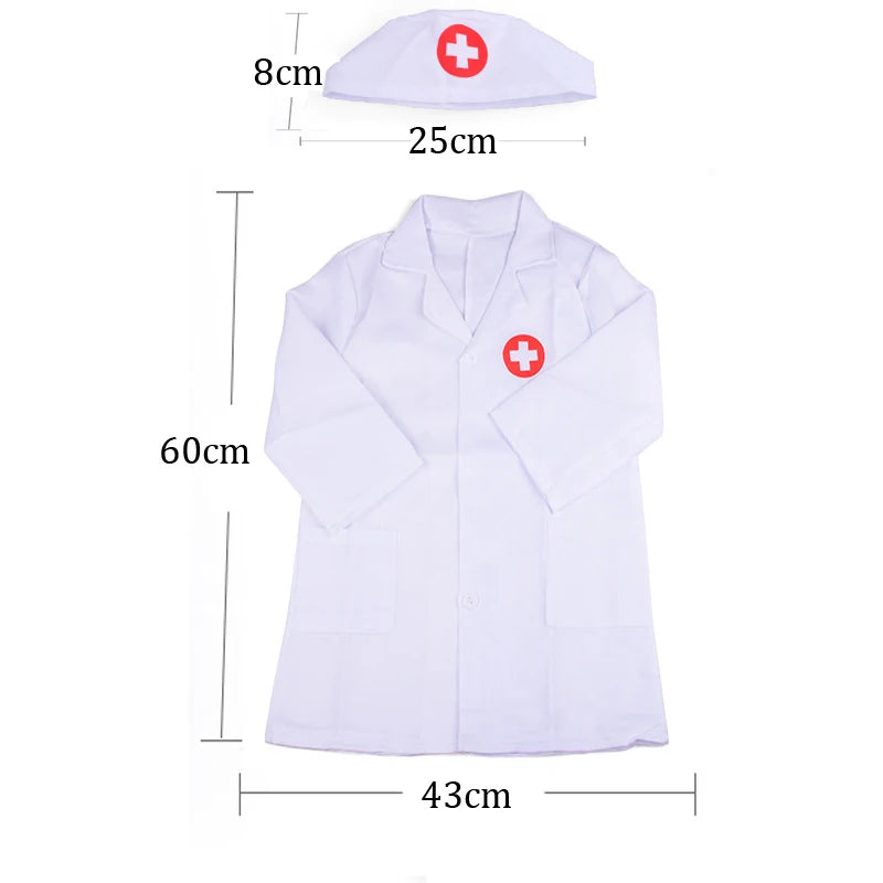 Simulation doctor nurse work Children Uniform Cross Coat Halloween Costume Kids Cosplay Baby Toys Set Fancy Party birthday Good Vibrations