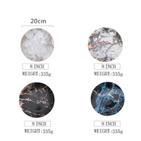 European Style Marble Plates Ceramic Dinner Set Gold Inlay Porcelain Dessert Plate Steak Salad Snack Cake Plates Tableware Good Vibrations
