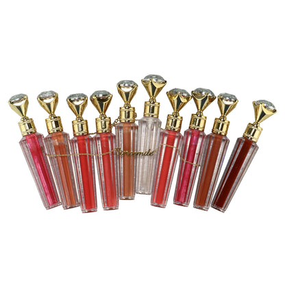 Hydrating Glossy Lipgloss High Quality Vegan Glossy Diamond Cover Shape Lip Gloss Good Vibrations