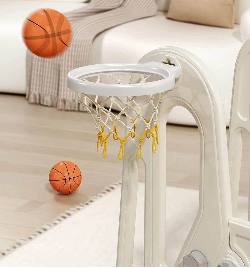 Children's Indoor Playground Equipment Plastic Swing and Slide Combination Playhouse with Ball Pit for Home or School Use Good Vibrations