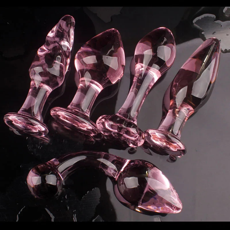 Candiway Exquisite Pink Crystal Glass Anal Plug Adult Masturbation Products Prostate Massager Erotic Toys For Couple (5 Styles) Good Vibrations Adult Super Store