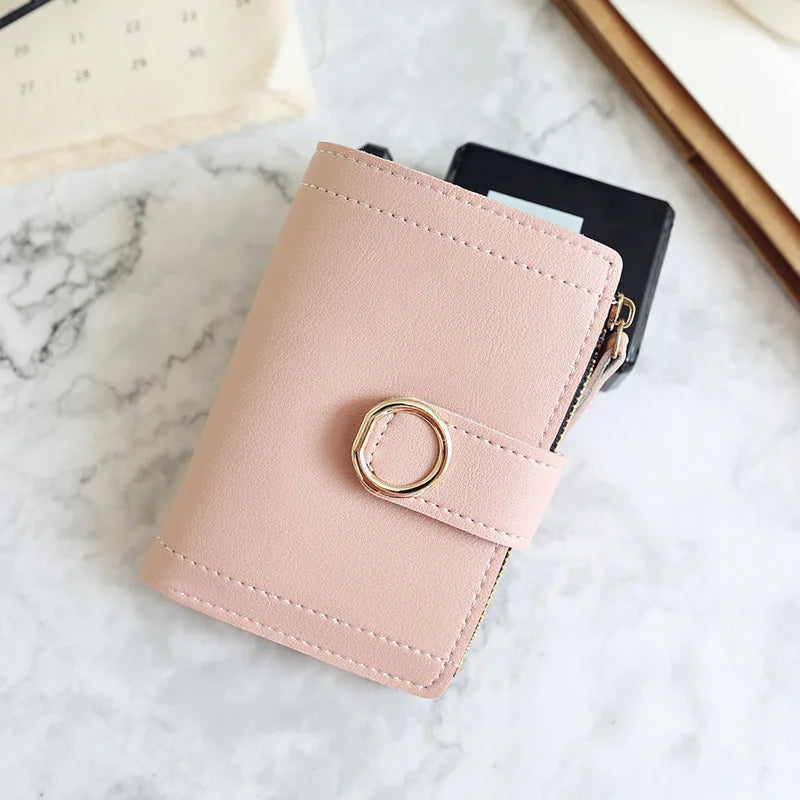 New Fashion Short Women's Wallet Zipper Card Holder Cute Female Coin Purse High Quality PU Wallets For Girls Good Vibrations