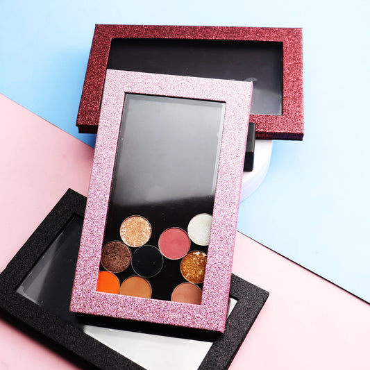 Wholesale Professional DIY Empty Magnetic Eyeshadow Palette Premium Makeup Pallette with Glitter for Eye Shadow Powder Good Vibrations