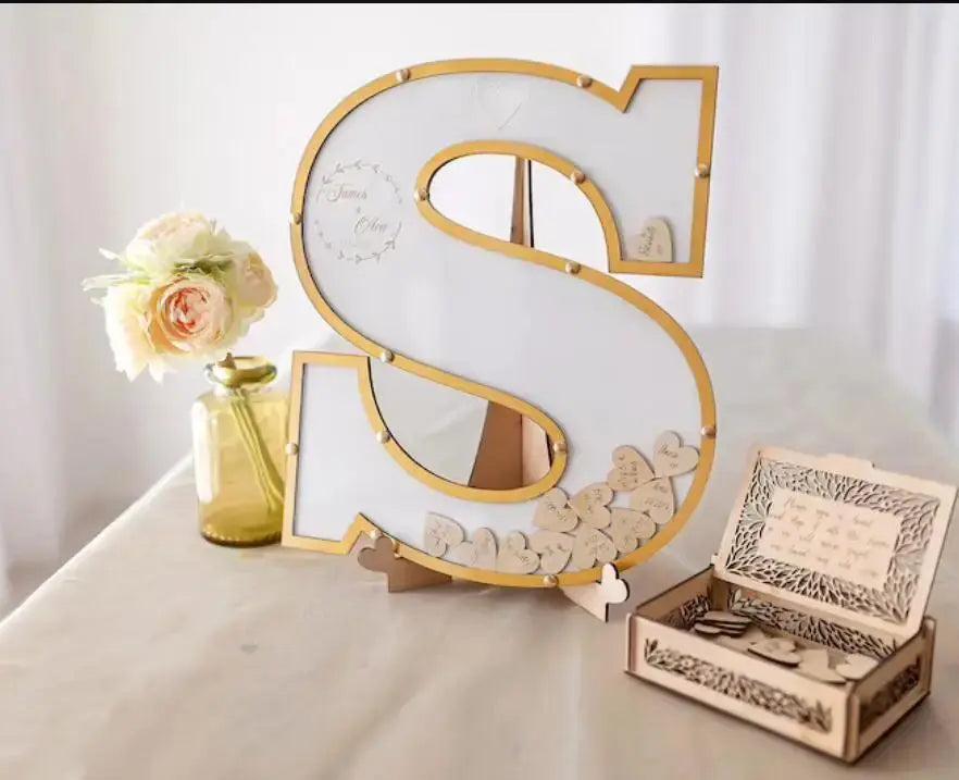 Personalized Wedding Guest Book - Gold Letter Sign Guest Book - Alternative Guest Book - Wedding Decorations Rustic - Guest Book Good Vibrations