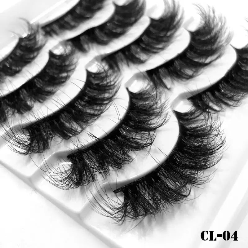 5 Pairs Multipack 3D Soft Mink Hair False Eyelashes Handmade Wispy Fluffy Long Lashes Natural Eye Makeup Tools Faux H13 E08 E01 Good Vibrations