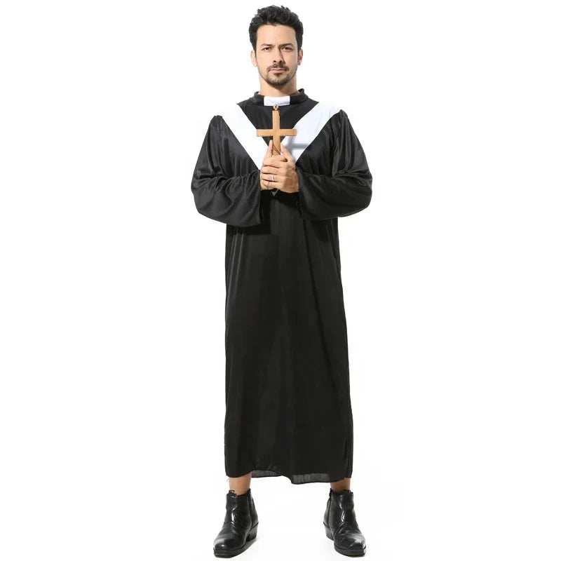 Halloween Costume Cosplay Jesus Christ Outfit Male Missionary Priest the Virgin Mary Priest Nun Bishop Costume Good Vibrations