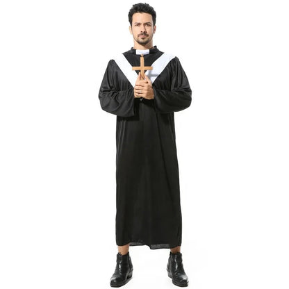 Halloween Costume Cosplay Jesus Christ Outfit Male Missionary Priest the Virgin Mary Priest Nun Bishop Costume Good Vibrations