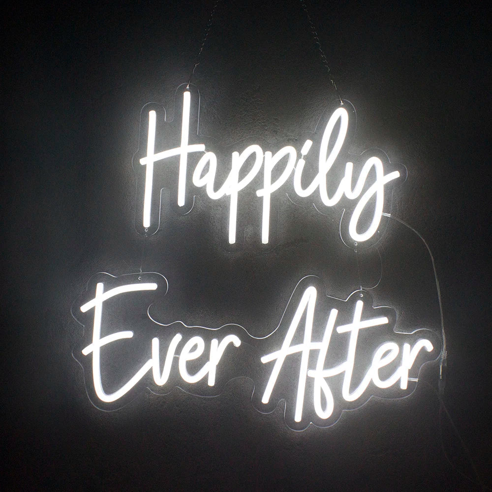 Happily Ever After Neon Sign Wedding Party Lights Event Background Decorative Lights Dimmable Good Vibrations