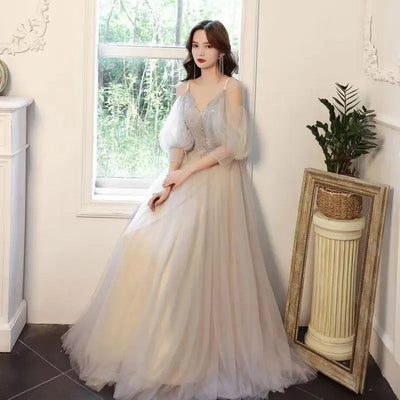 Womens Party Gowns Temperament Lace Long Elegant Maxi Evening Prom Dresses