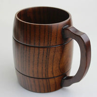 Wood Mug Wooden Coffee Beer Mugs Wood Cup Handmade Tea Cup With Handle For Coffee Milk Tea Drinks, Travel Outdoor Camping Use Good Vibrations
