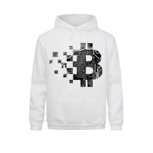 Men's Casual Sweater Bitcoin BLOCKCHAIN CIRCUIT BOARD Design Hoodie Organnic Cotton Hoodie Adult For Men Good Vibrations