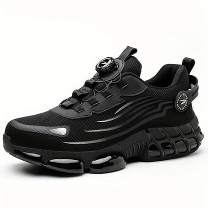 Rotary Button Safety Shoes Men Steel Toe Sneakers Puncture Proof Work Safety Boots Air Cushion Sport Work Shoes Anti-smash Boots Good Vibrations