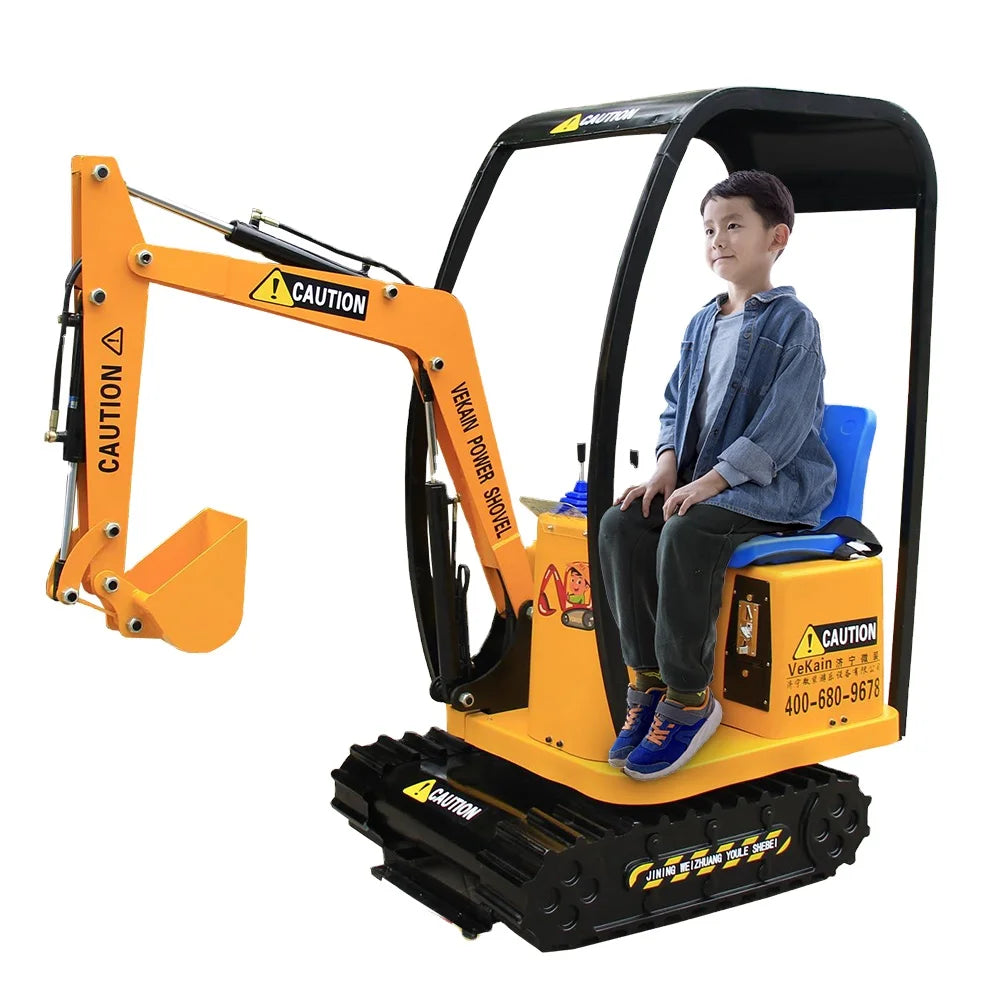 Mini Excavator Indoor Playhouse for Kids Fiberglass and Metal Amusement Park Facilities for Shopping Malls and Public Places Good Vibrations