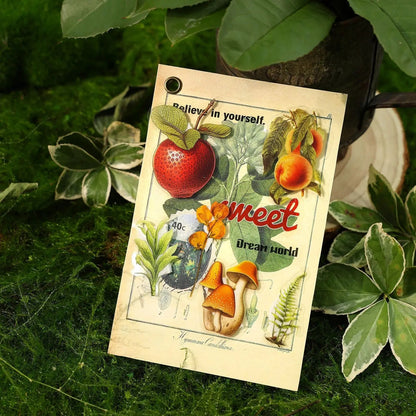 40 Sheets/pack PET Sticker Pack Green Wilderness Pastoral Series Alien Plant Theme Material Decoration Good Vibrations