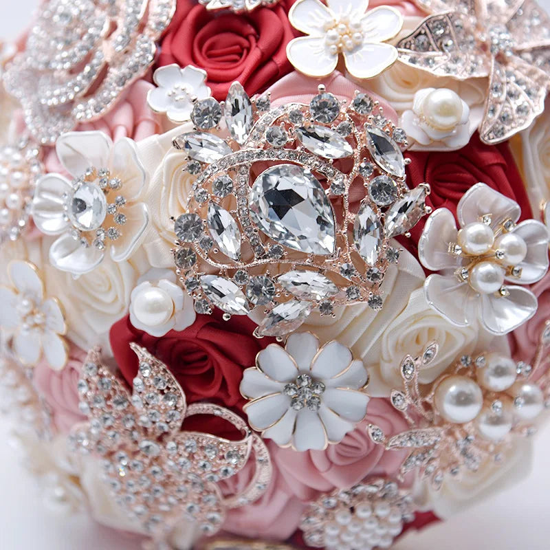 2025 new European and American Rhinestone Bride Holding Flowers Wedding Supplies Good Vibrations