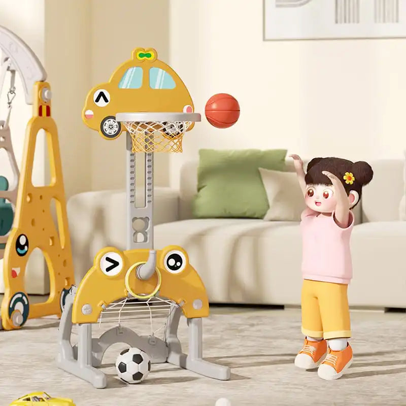 Children Outdoor Wood Playground Playhouse Swings Set Swing and Slide for Kids Good Vibrations