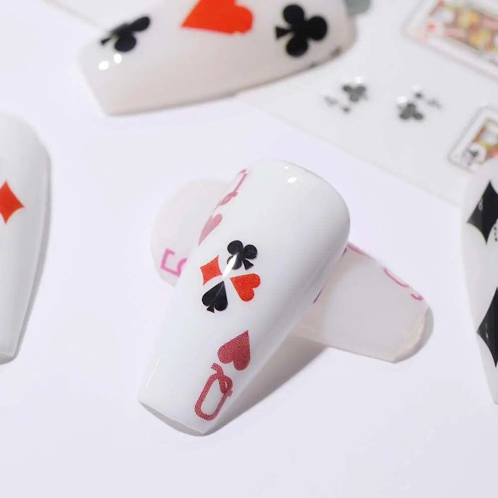 Waterproof Adhesive Decals Interesting Manicure Poker Nail Art Sticker Playing Cards Design DIY Nail Decoration Good Vibrations