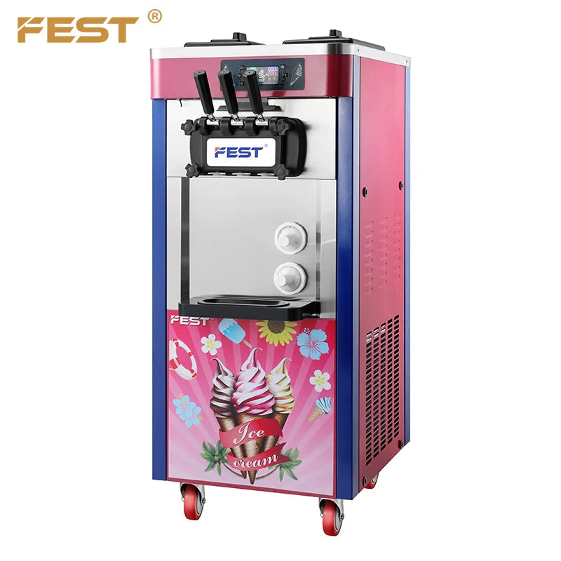 FEST Factory Direct Sell Ice Cream Machine Multi-functional Dual Motor Stainless Steel  Commercial Soft Ice Cream Maker Good Vibrations