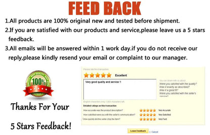 Feedback guidelines emphasizing product originality and customer satisfaction.