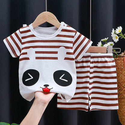 Kids Clothes Set Baby Boy/Girl T-Shirt + Shorts Summer Clothing Cotton Cartoon Casual Boys Tracksuit Children Baby Clothes Set Good Vibrations