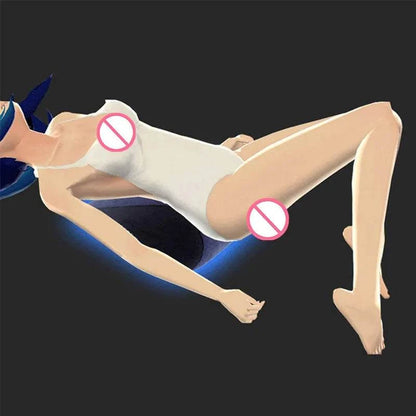 Inflatable wedge cushion for adult games and positions.