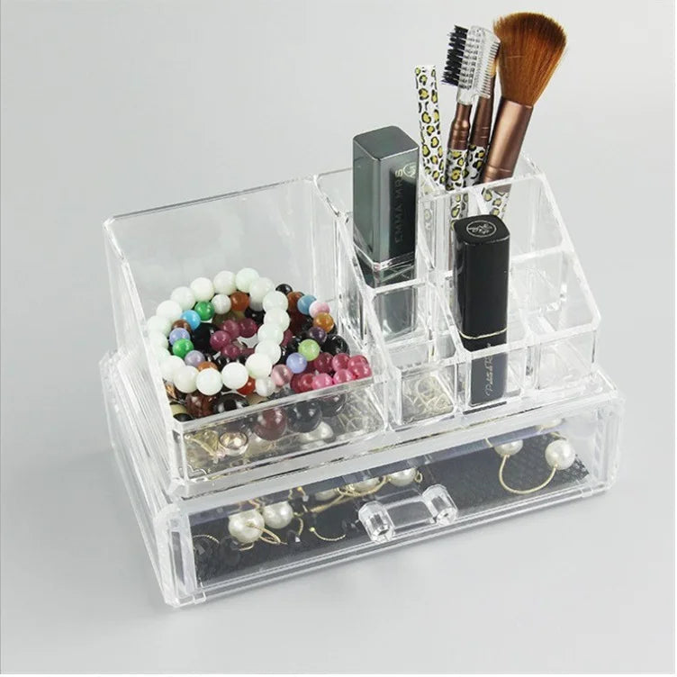 New Arrival Home 4 Drawer Clear Portable Make up Clear Acrylic Box Organizer Wholesale Cosmetic Organizers Good Vibrations