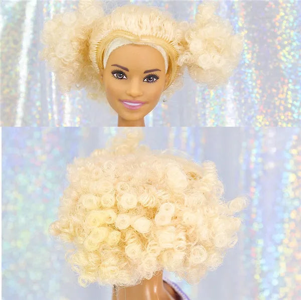 Small Wig For Doll Toy Head Princess Doll Head Candy Color DIY Toy Wig Gold Purple Pink Green Black 1/6 Wig LOLS Dolls Wig Good Vibrations