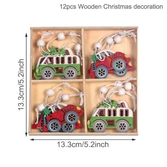 Christmas Wooden Pendant Merry Christmas Tree Decoration for Home 2025 Christmas Ornament Xmas Navidad Gifts Happy New Year 2026 Good Vibrations