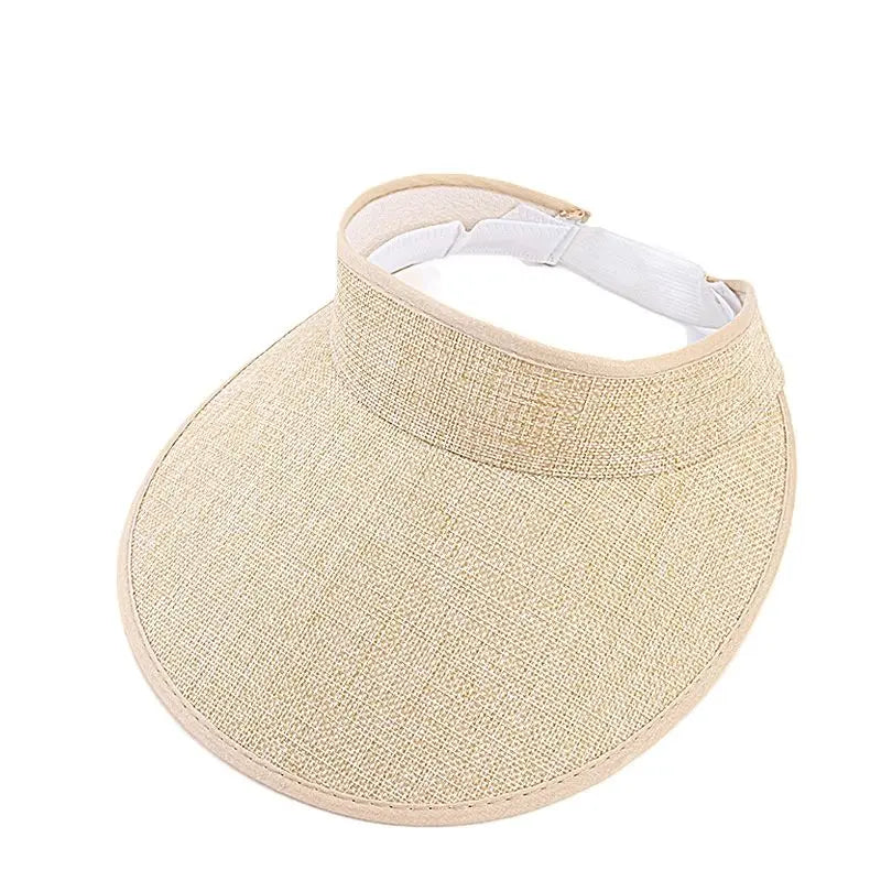 Sun Visors For Women Faux Linen Fashion Hats For Women Sports Visor Women hats Good Vibrations
