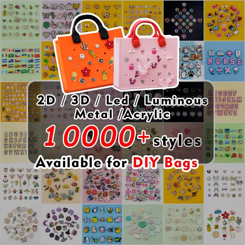 2026 New Arrivals Candy Color EVA Tote Bag for DIY Charms Waterproof Beach Bag Adjustable Strap Casual Travel Shopping Good Vibrations