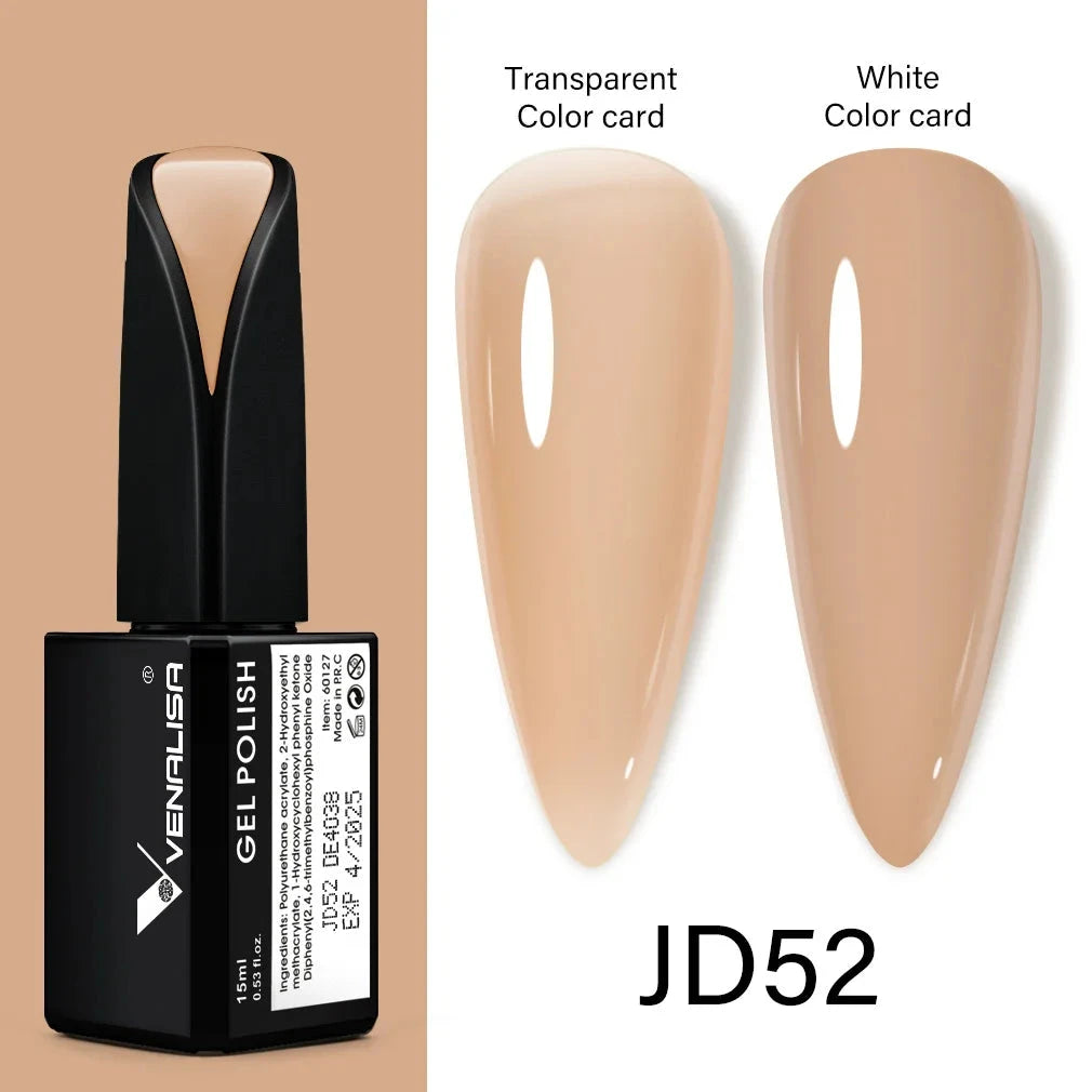 Venalisa 15ml Nail Art Gel Polish for Nails French Tip Manicure Gel Varnish Enamel Lacquer Color OEM Logo UV LED Nail Gel Polish Good Vibrations
