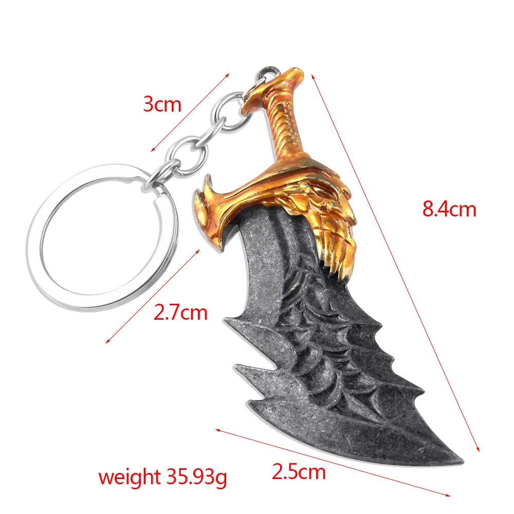 New God of War 4 Kratos Sword Keychain Pendant Keyring Jewelry Men And Women Car key chain Accessories Good Vibrations