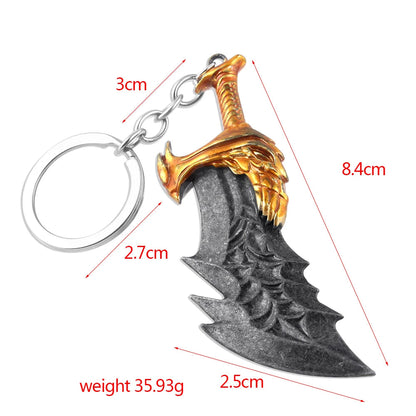 New God of War 4 Kratos Sword Keychain Pendant Keyring Jewelry Men And Women Car key chain Accessories Good Vibrations