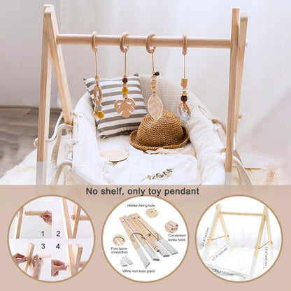 Baby Toys Wooden Play Gym Toys Nordic Baby Room Decor Wood Nursery Sensory Toy Gift Infant Room Clothes Rack Accessories Rattles Good Vibrations