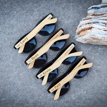 Groomsmen Gifts Personalized Wood Sunglasses Custom Engraved Wooden Men’s Sunglasses Best Man Gift Groomsmen Proposal Fashion Good Vibrations
