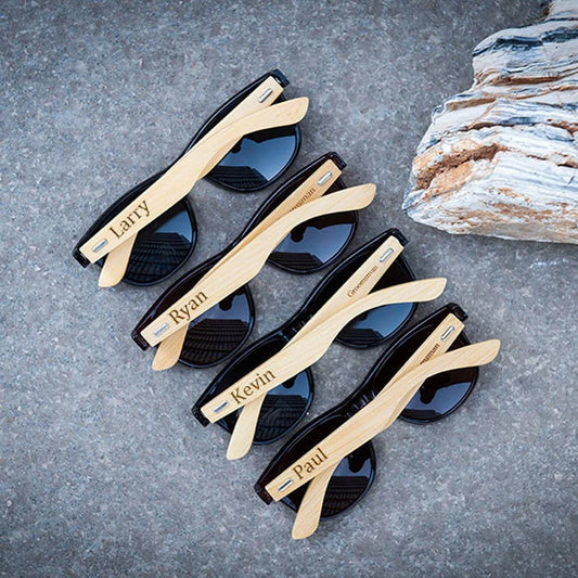 Groomsmen Gifts Personalized Wood Sunglasses Custom Engraved Wooden Men’s Sunglasses Best Man Gift Groomsmen Proposal Fashion Good Vibrations