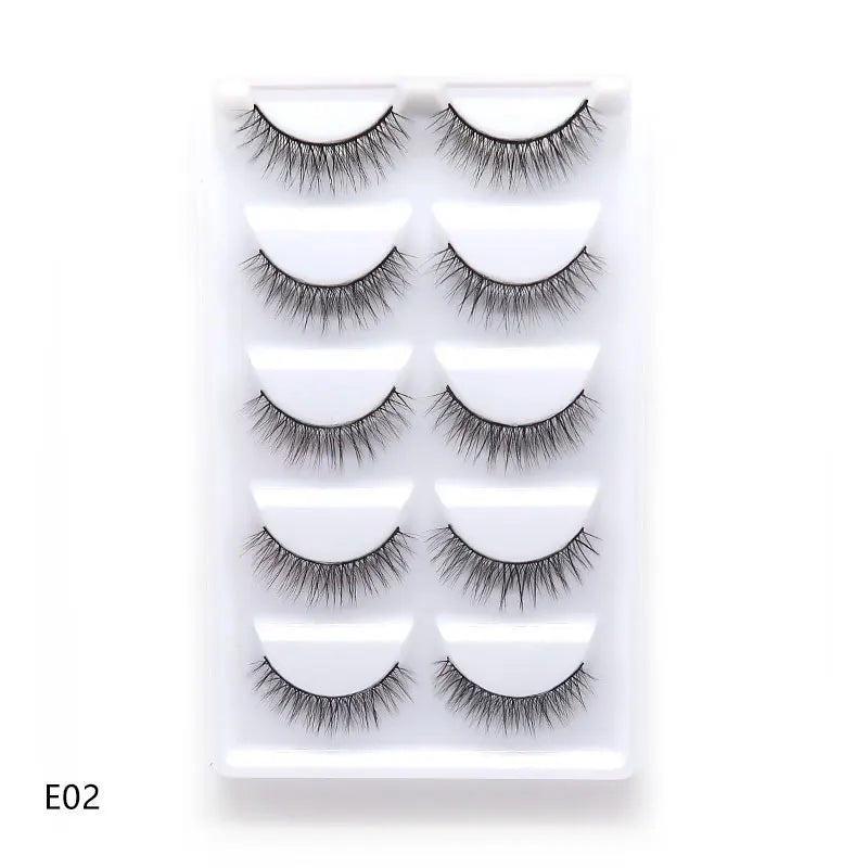 5 Pairs Multipack 3D Soft Mink Hair False Eyelashes Handmade Wispy Fluffy Long Lashes Natural Eye Makeup Tools Faux H13 E08 E01 Good Vibrations
