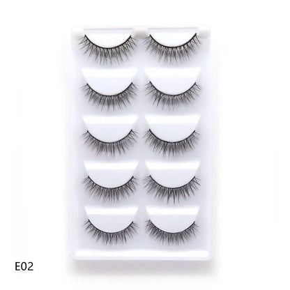 5 Pairs Multipack 3D Soft Mink Hair False Eyelashes Handmade Wispy Fluffy Long Lashes Natural Eye Makeup Tools Faux H13 E08 E01 Good Vibrations