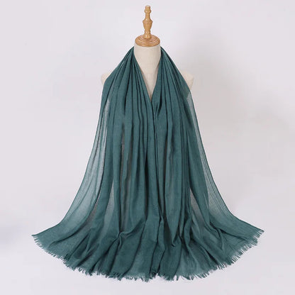 High Quality Viscose Cotton Hijab Shawls Plain Tassels Polyester Veils for Hijab Ladies Good Vibrations