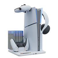 New product For PS5 Slim Console Multi-functional Cooling Dock with Disk Organizer Handle Charger Headphone Hanger Good Vibrations