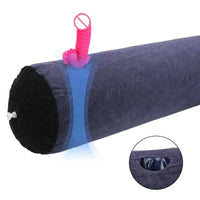 Inflatable erotic wedge pillow for adult games and positions.