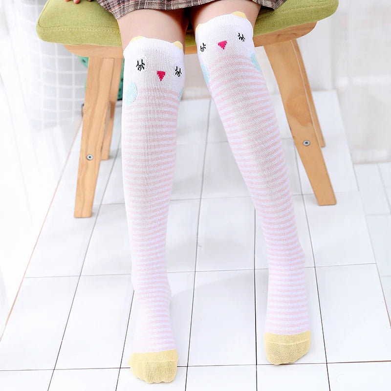 toddler child high knee Socks Three-dimensional cute Cartoon fox cat unicorn Cotton Over knee kids baby girls Sock Spring Autumn Good Vibrations