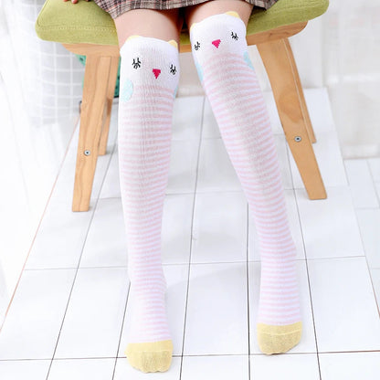 toddler child high knee Socks Three-dimensional cute Cartoon fox cat unicorn Cotton Over knee kids baby girls Sock Spring Autumn Good Vibrations
