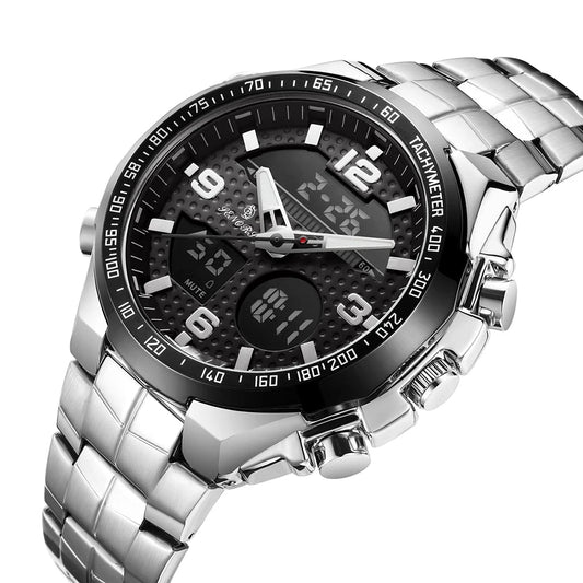 High Quality Luxury Stainless Steel Band Analog Quartz Watch Business Work Quartz Men Wristwatch Good Vibrations