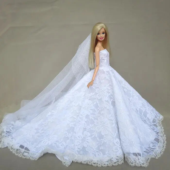 hot Wedding Dress for 30cm bjd Doll Princess Evening Party Clothes Wears Long Dress Outfit Set 30cm 1/6 clothes accessories Good Vibrations