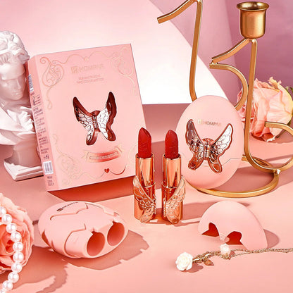 Luxury Pet Leather Bag Lipstick Set Non-Stick Cup Non-Fading Lip Balm Gift Box Lip Stick Full Set Wholesale Good Vibrations